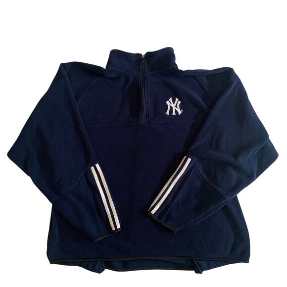 Adidas Men's Size 2XL New York Yankees 1/4 Zip Baseball Fleece Pullover Sweater - Picture 1 of 16
